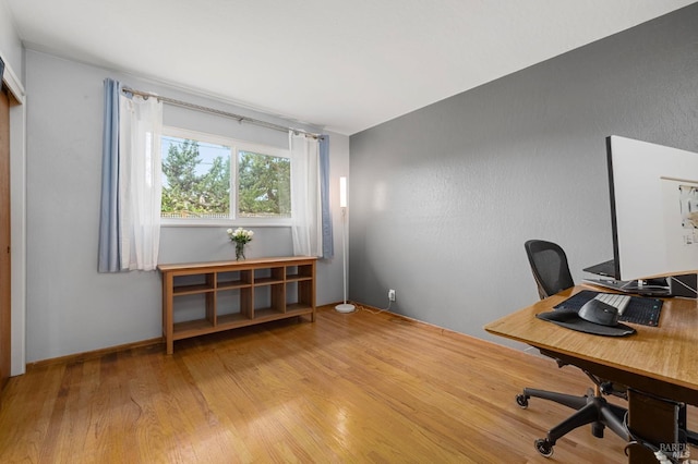 office with wood finished floors