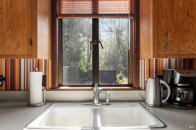 room details featuring light countertops and a sink