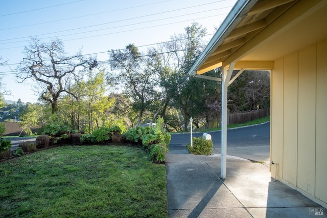 view of yard featuring a patio