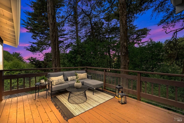 deck with an outdoor hangout area