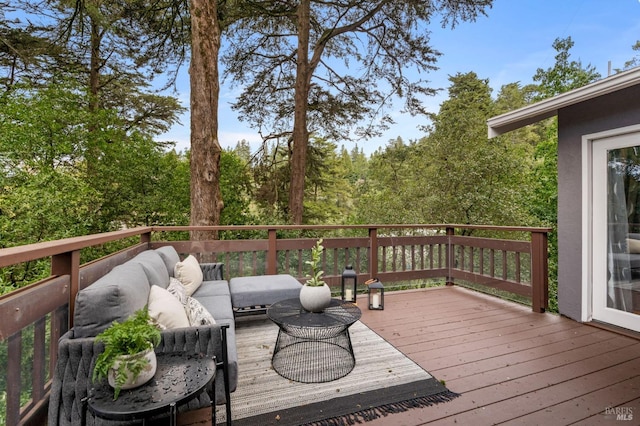 deck with outdoor lounge area