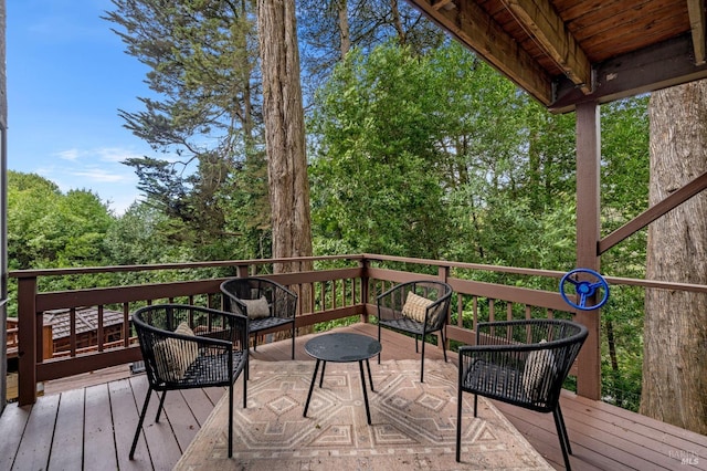 view of wooden deck