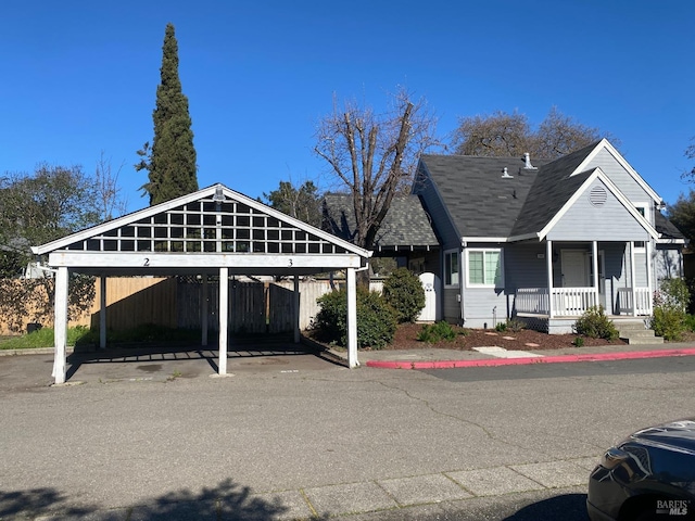 view of car parking with a detached carport