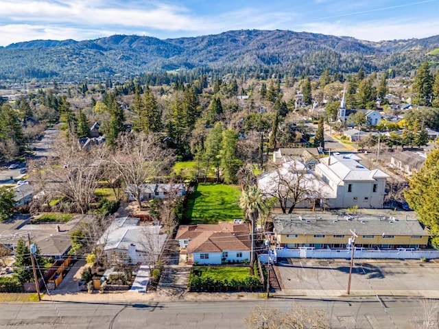 bird's eye view featuring a mountain view