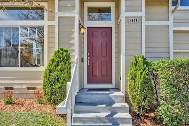 view of exterior entry