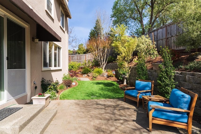 view of patio / terrace with a fenced backyard