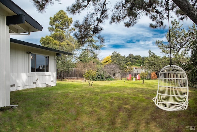 view of yard with fence