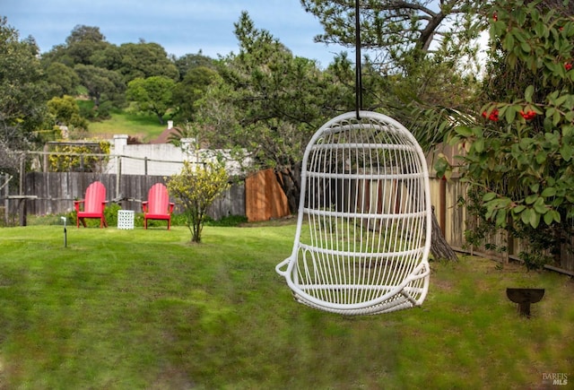 view of yard featuring fence