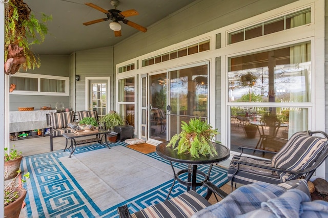 view of patio / terrace featuring a ceiling fan