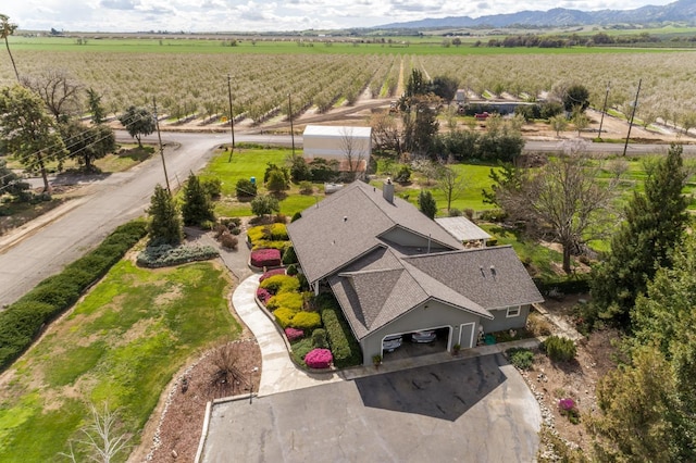 drone / aerial view with a rural view
