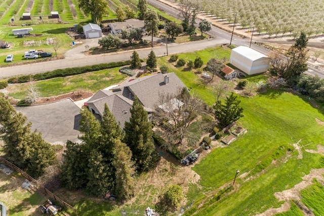 bird's eye view with a rural view