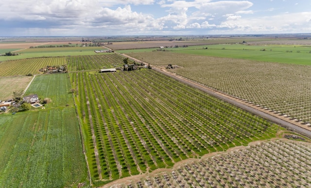 birds eye view of property featuring a rural view