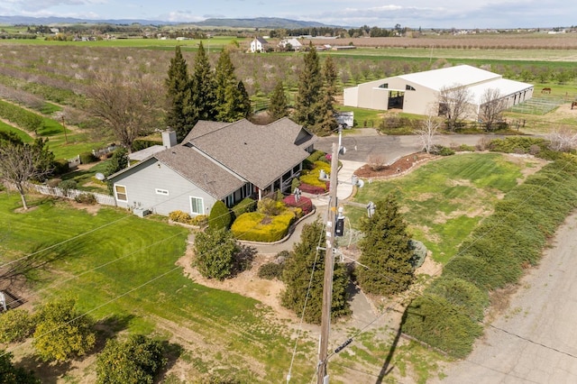 aerial view with a rural view