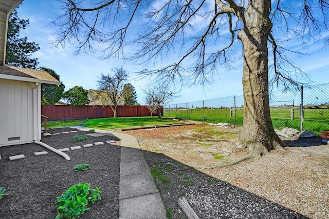 view of yard featuring a fenced backyard