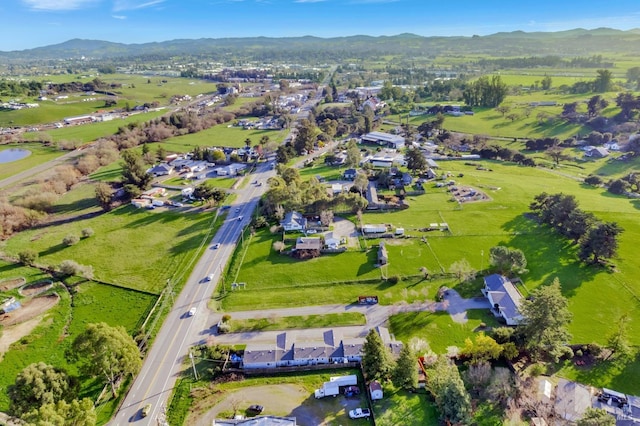 drone / aerial view with a mountain view