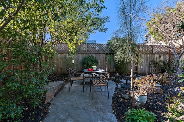 view of patio with a fenced backyard