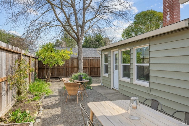 view of patio featuring a fenced backyard