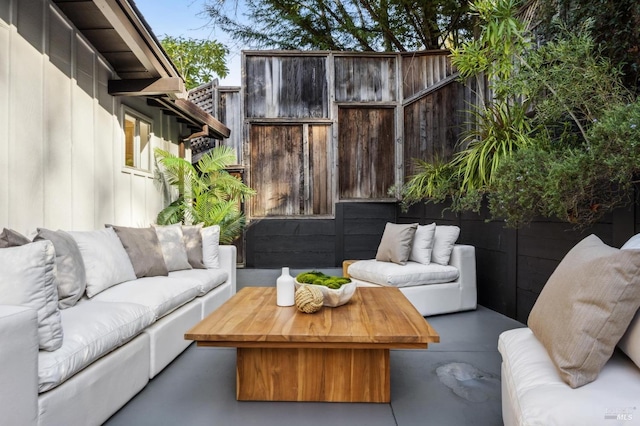 view of patio featuring outdoor lounge area