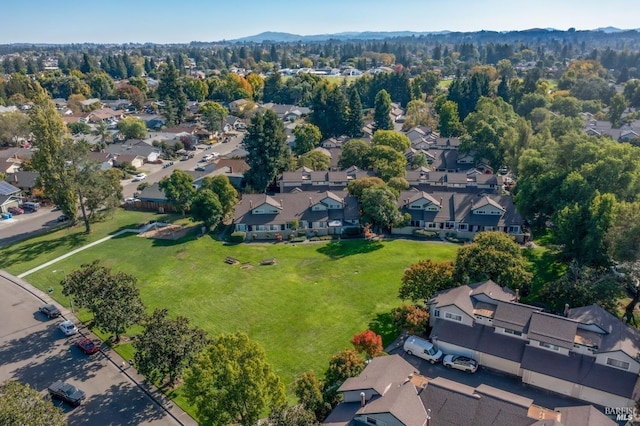 drone / aerial view with a residential view