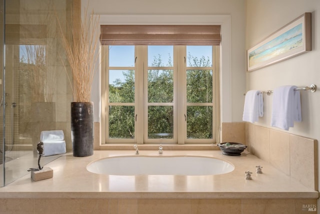 full bathroom with a bathing tub