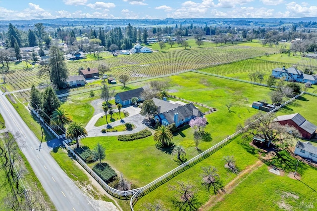 bird's eye view featuring a rural view