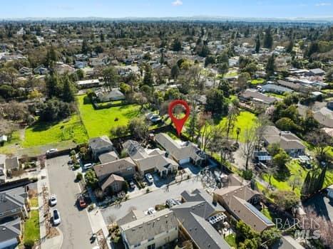 drone / aerial view with a residential view