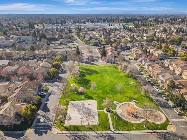 drone / aerial view with a residential view