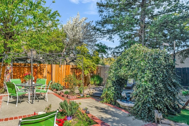 view of patio featuring a fenced backyard