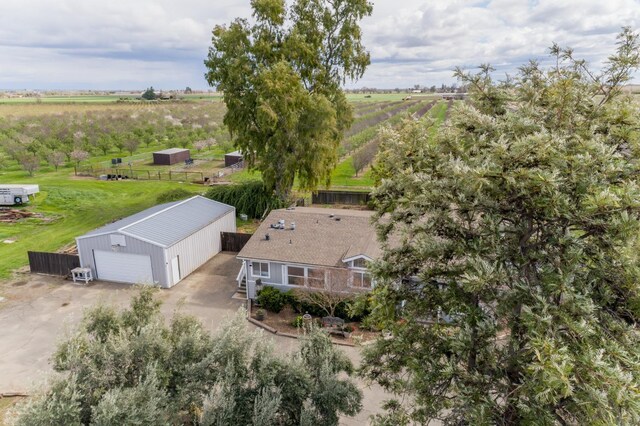 bird's eye view featuring a rural view