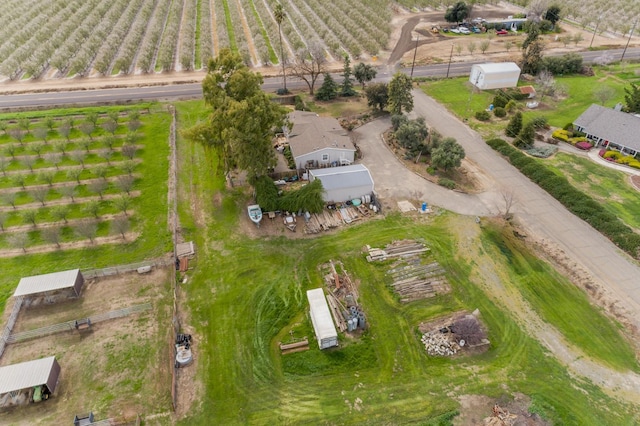 aerial view with a rural view