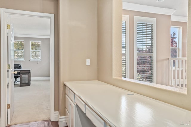 bathroom featuring baseboards and crown molding