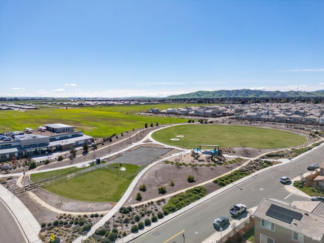 bird's eye view featuring a mountain view