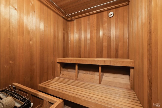 view of sauna