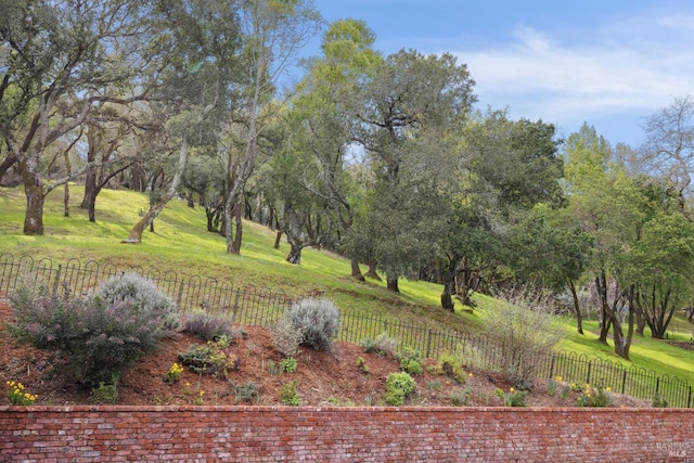 view of yard with fence