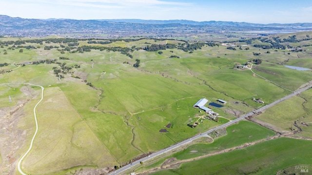 drone / aerial view with a mountain view