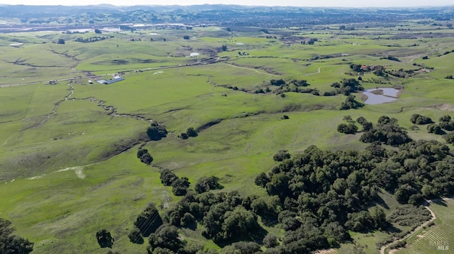 drone / aerial view with a rural view