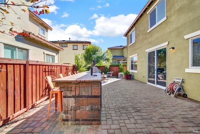 view of patio with a fenced backyard