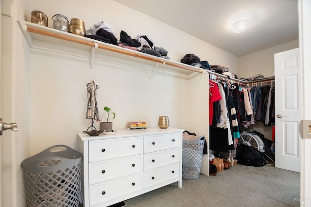 spacious closet with carpet floors