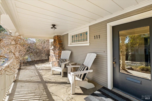 view of patio / terrace featuring covered porch