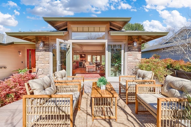 view of patio featuring an outdoor hangout area