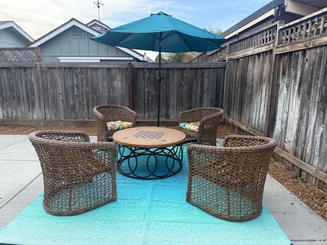 view of patio / terrace featuring a fenced backyard