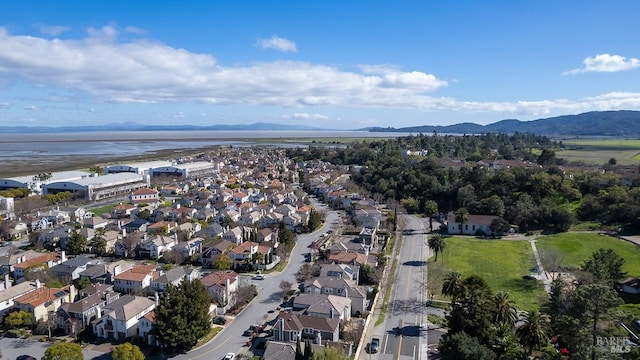 aerial view with a residential view and a mountain view