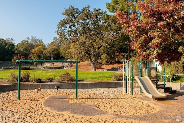 community play area featuring a yard