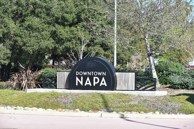 view of community sign