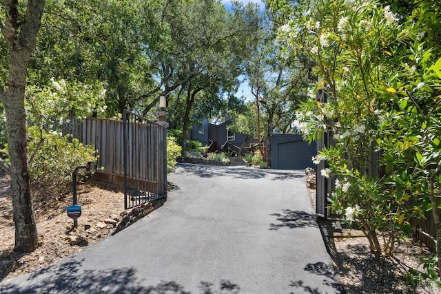 view of street featuring driveway and a gated entry