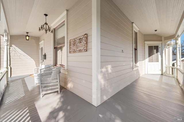 wooden deck featuring a porch