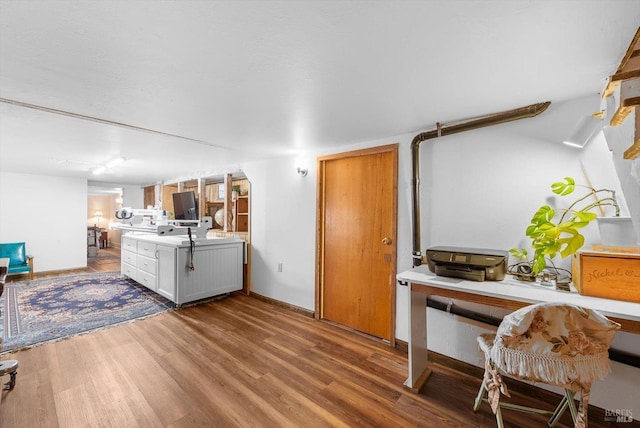 living room with wood finished floors