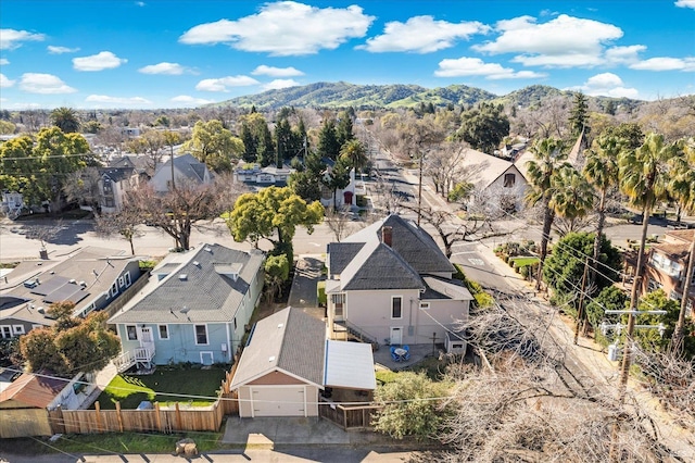 bird's eye view with a mountain view and a residential view