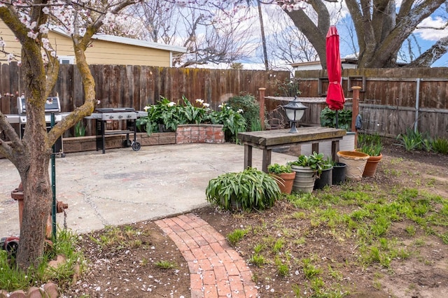 view of patio with a fenced backyard