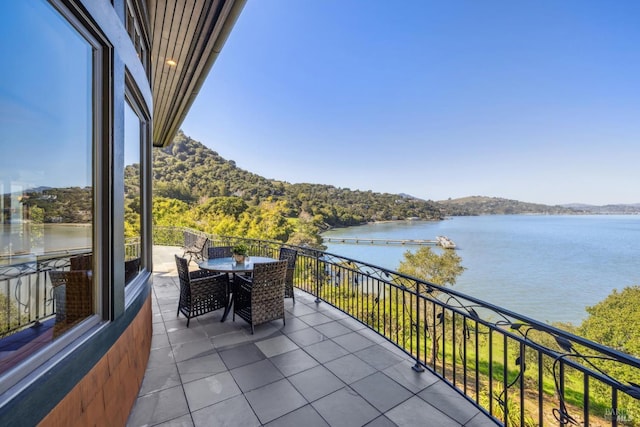 balcony with a water view